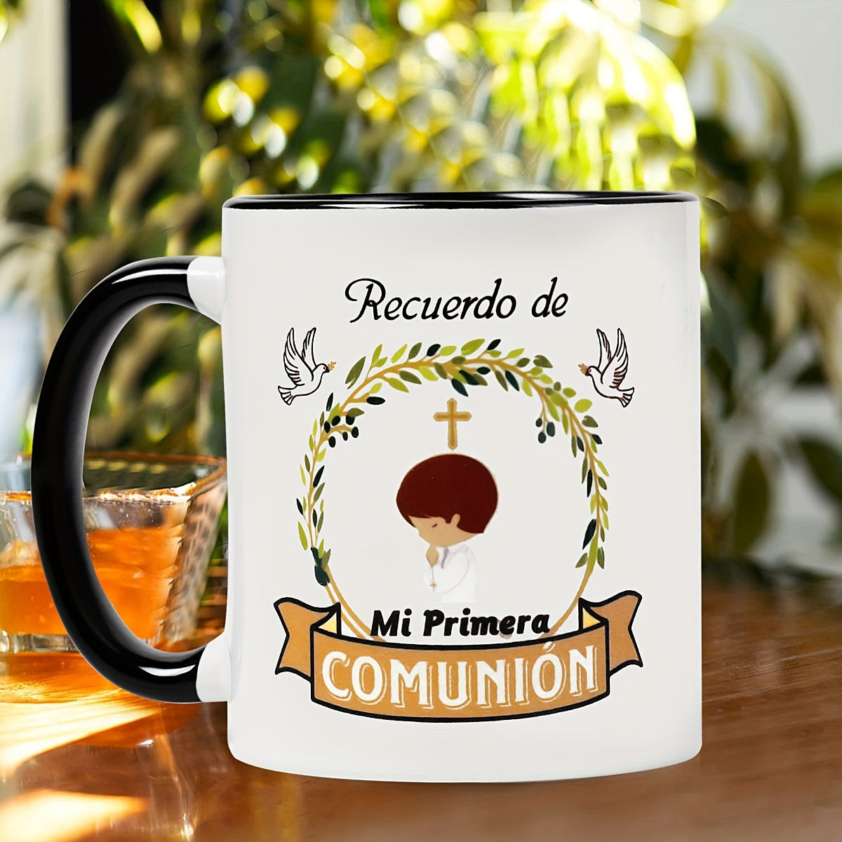 Tailorly Black Accent 11 oz Mug - item picture 1pc 11 oz 330ml christmas mug commemorating communion creative wide mouth coffee cup best christian