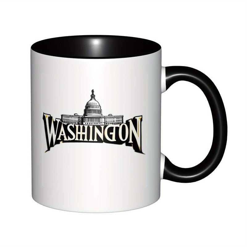 Tailorly Black Accent 11 oz Mug - cityscape in black and white