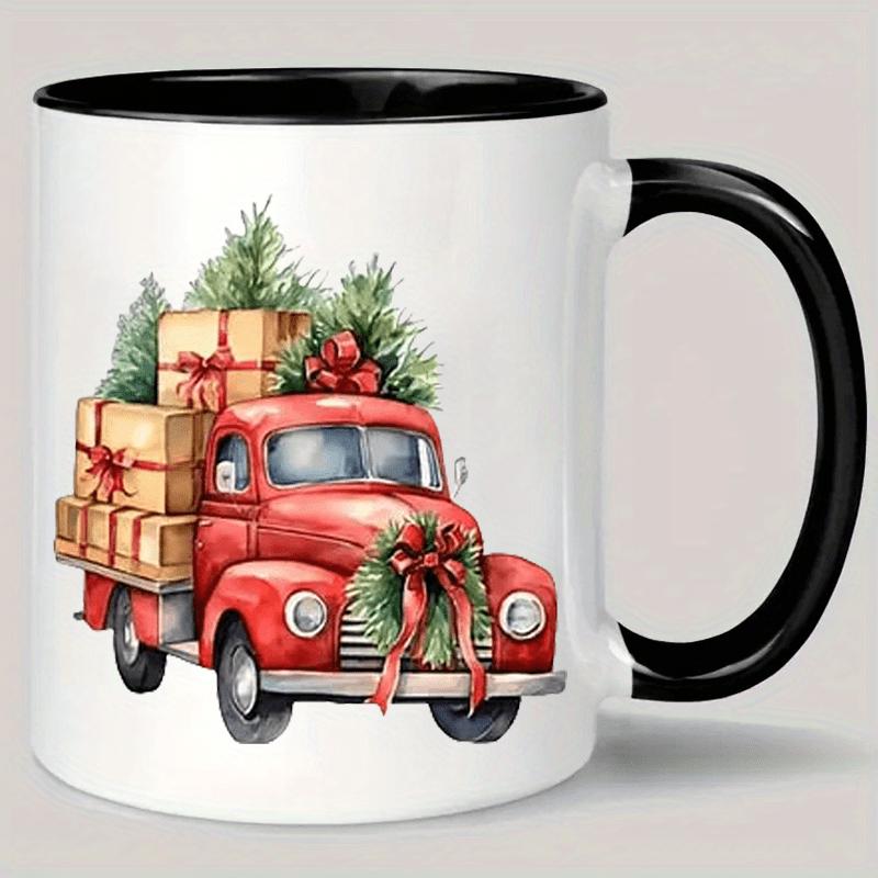 Tailorly Black Accent 11 oz Mug - vintage Christmas print