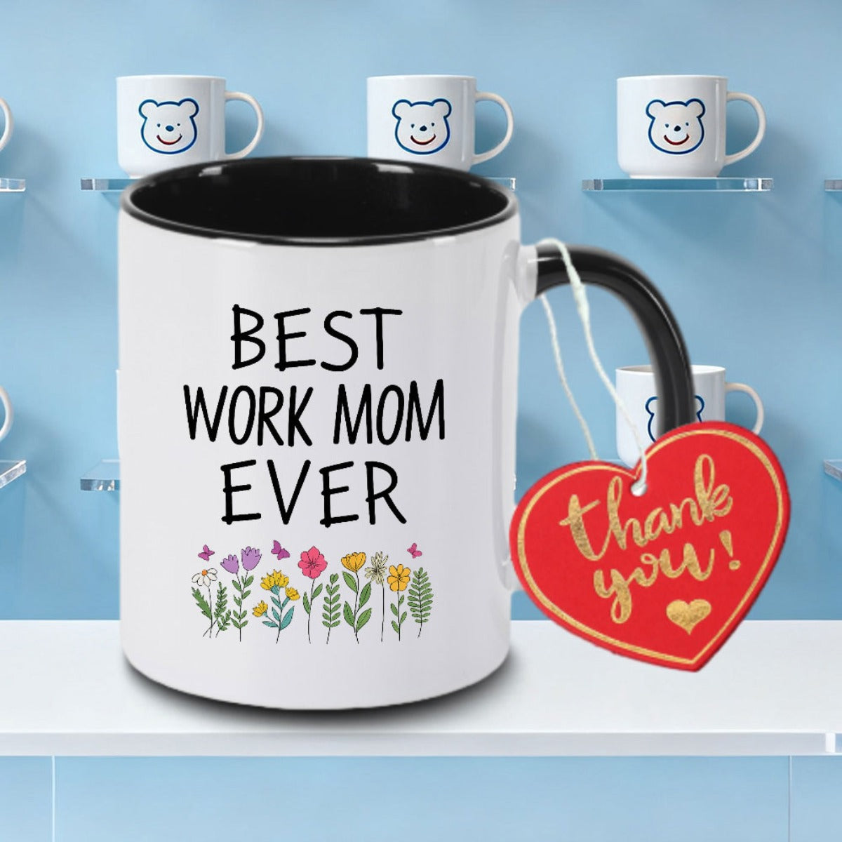 Tailorly Black Accent 11 oz Mug - Mom Ever Logo
