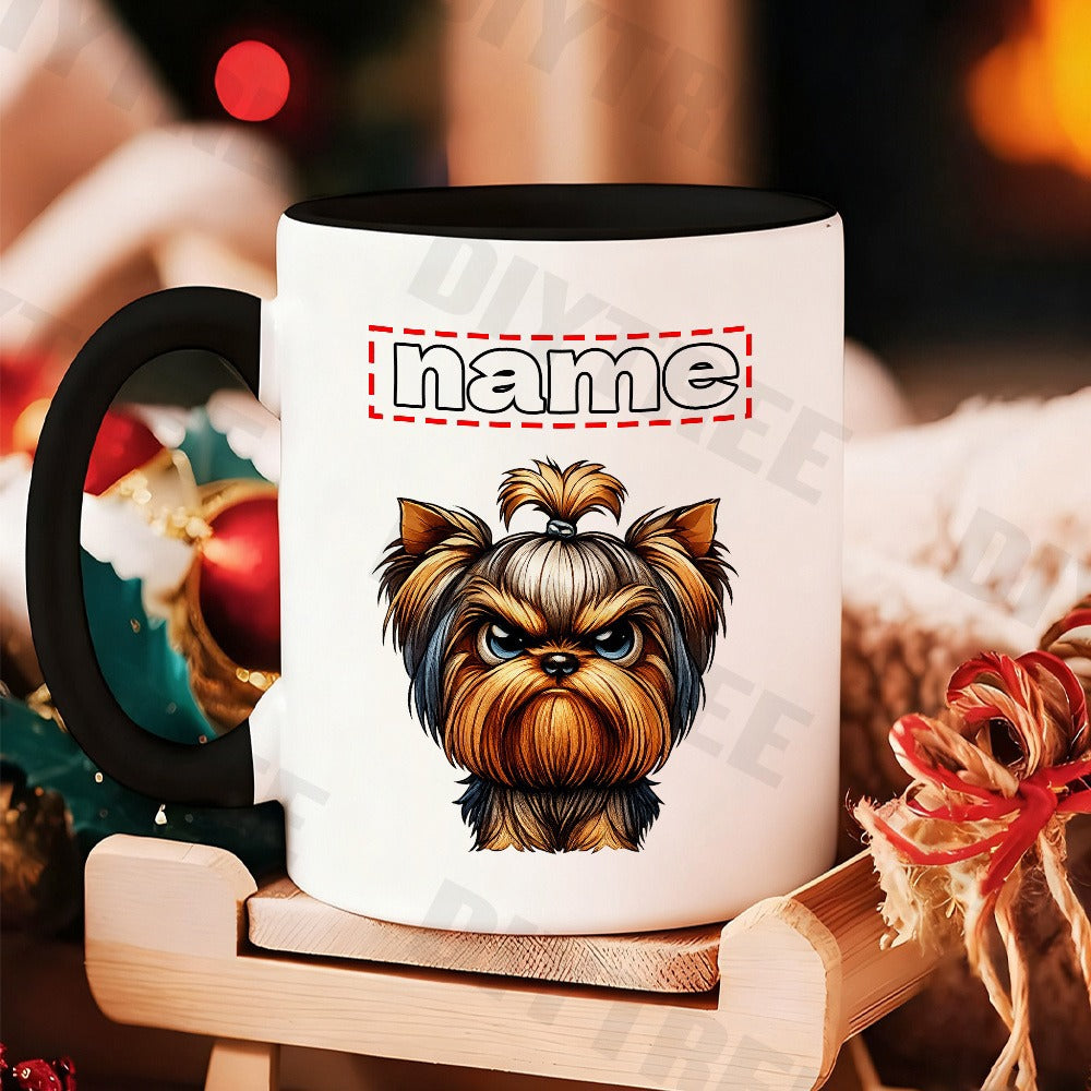 Tailorly Black Accent 11 oz Mug - cute dog
