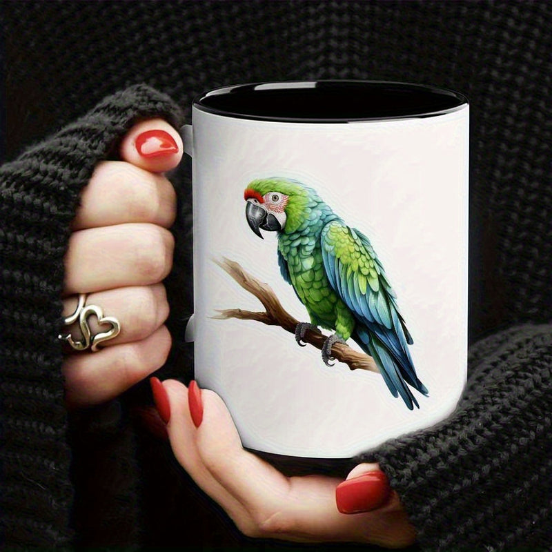 Tailorly Black Accent 11 oz Mug - parrot