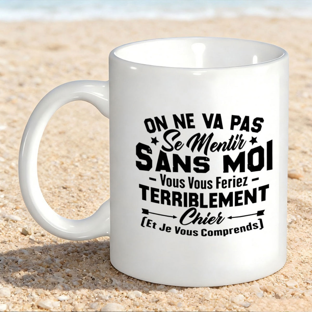 Tailorly White Ceramic 11 oz Mug - Minimalist Graphic Elements And Sarcastic Typography On A Classic