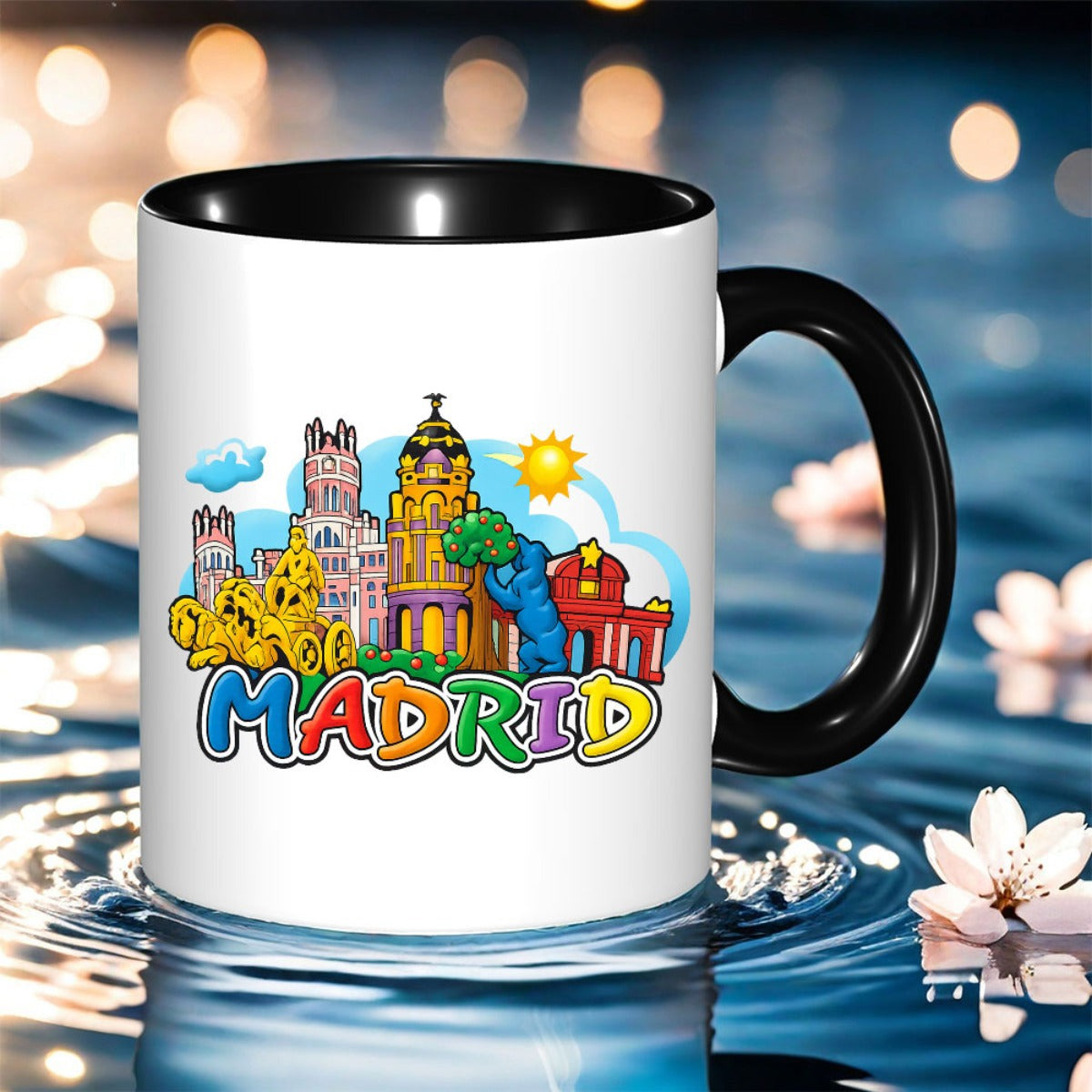 Tailorly Black Accent 11 oz Mug - madrid print