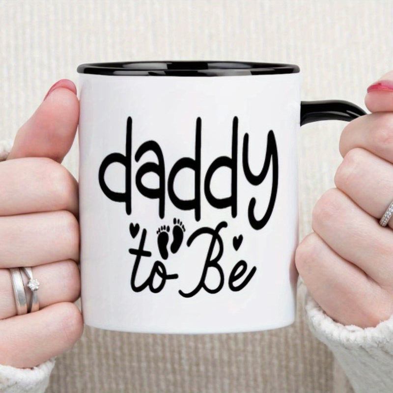 Tailorly Black Accent 11 oz Mug - one daddy to be， heart