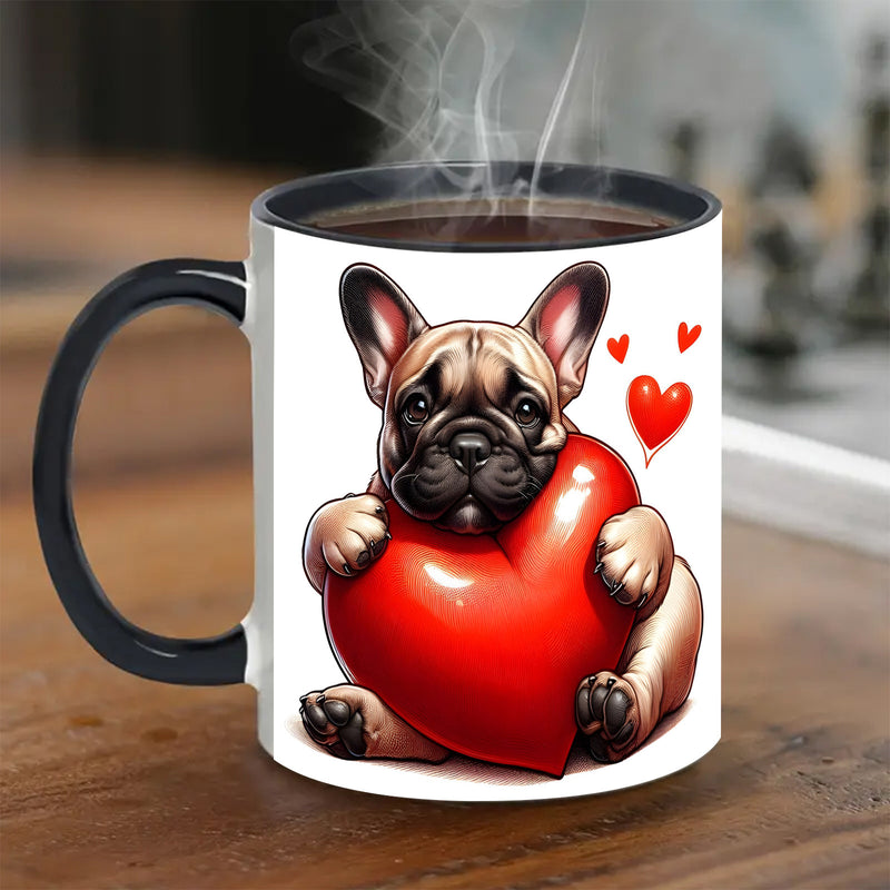 Tailorly Black Accent 11 oz Mug - french bulldog
