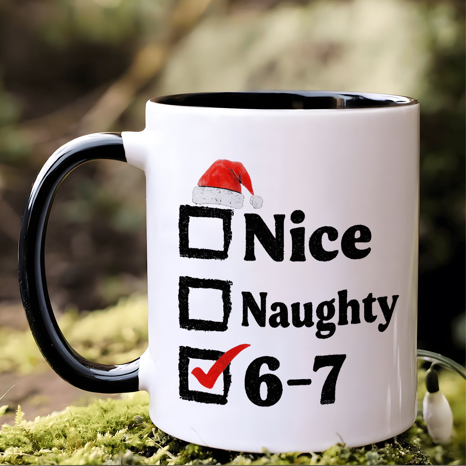 Tailorly Black Accent 11 oz Mug - christmas theme with a nice or design