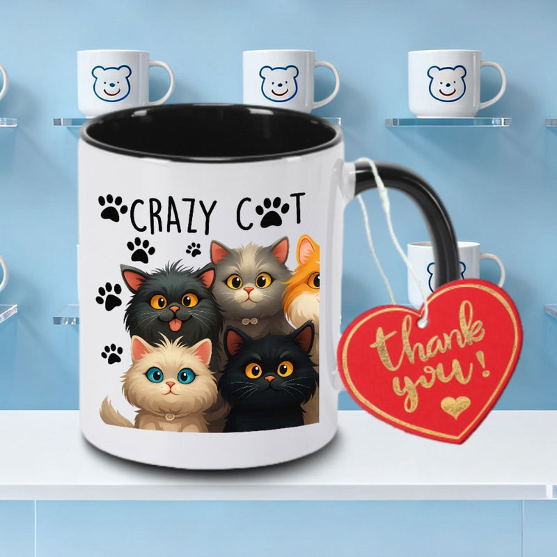 Tailorly Black Accent 11 oz Mug - 6 cat paw print logo