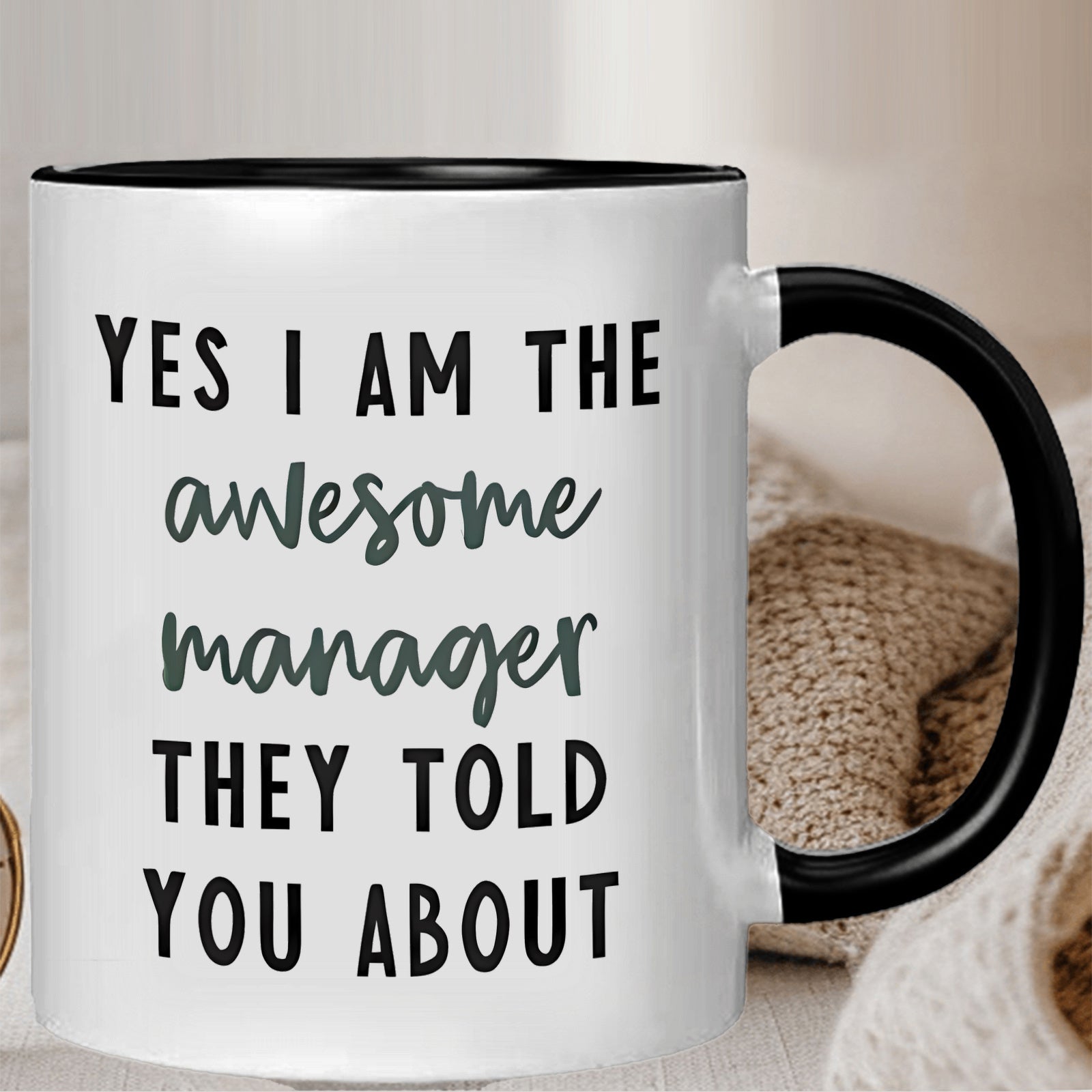 Tailorly Black Accent 11 oz Mug - awesome manager motivational quote