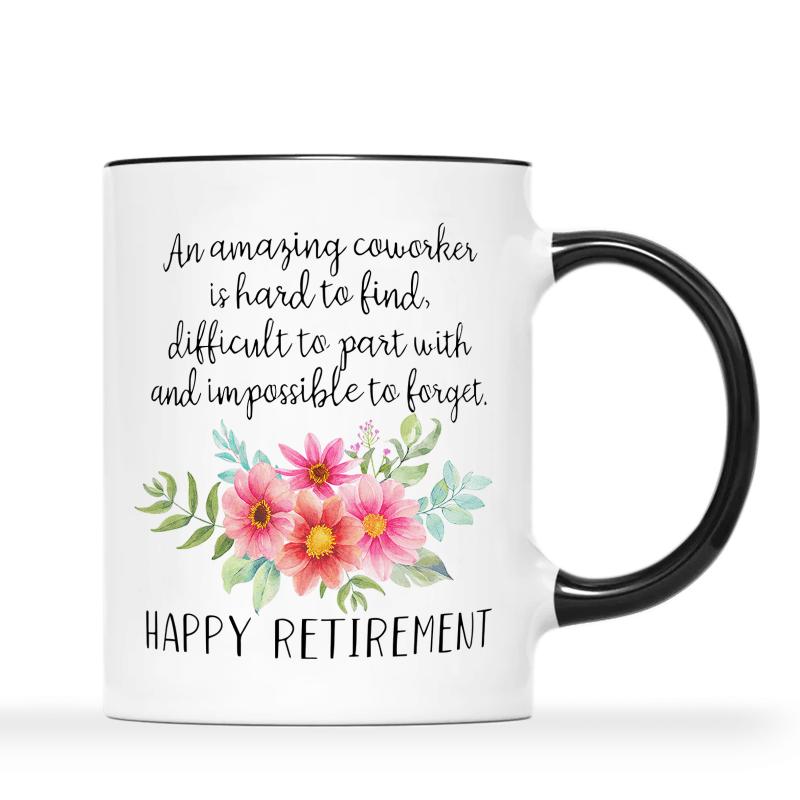 Tailorly Black Accent 11 oz Mug - happy retirement funny humorous mug for grandpa dad