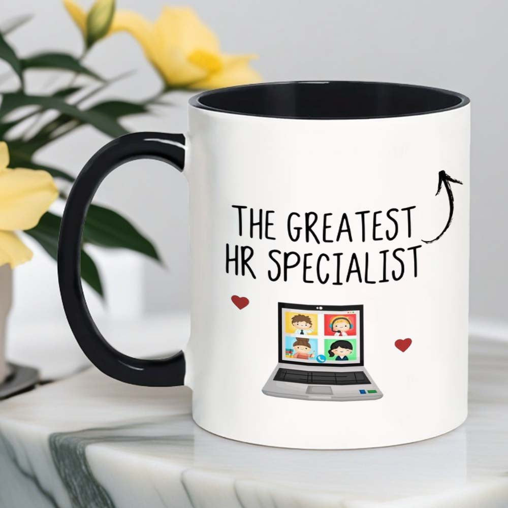 Tailorly Black Accent 11 oz Mug - black lettering red hearts laptop design