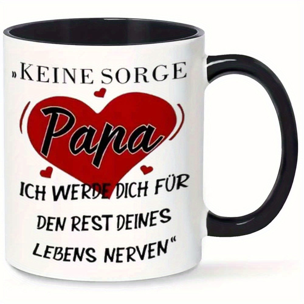 Tailorly Black Accent 11 oz Mug - cute papa heart