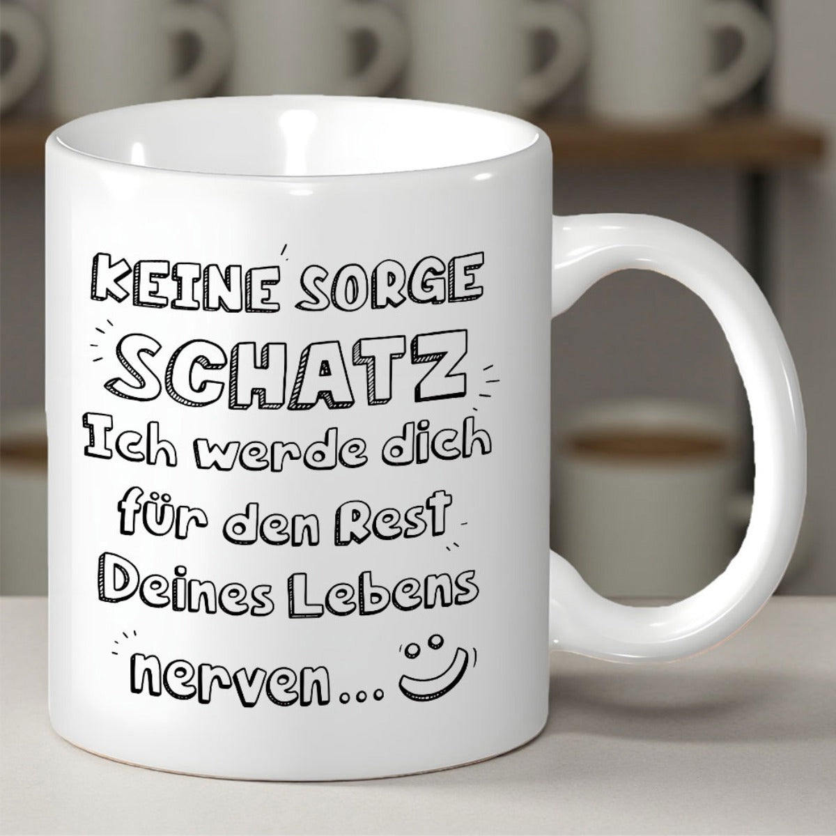 Tailorly White Ceramic 11 oz Mug - Clean White Surface Featuring Hand Drawn Artistic Lettering Style Mug