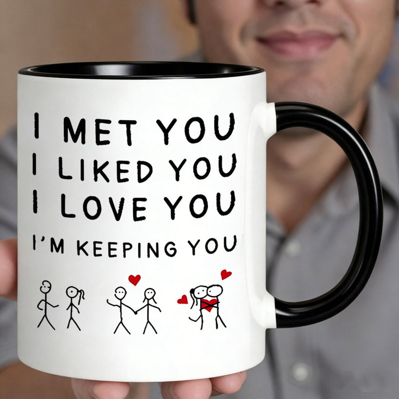 Tailorly Black Accent 11 oz Mug - i i you i love you im keeping you valentines day coffee mug 11oz ideal valentines gift for her him boyf