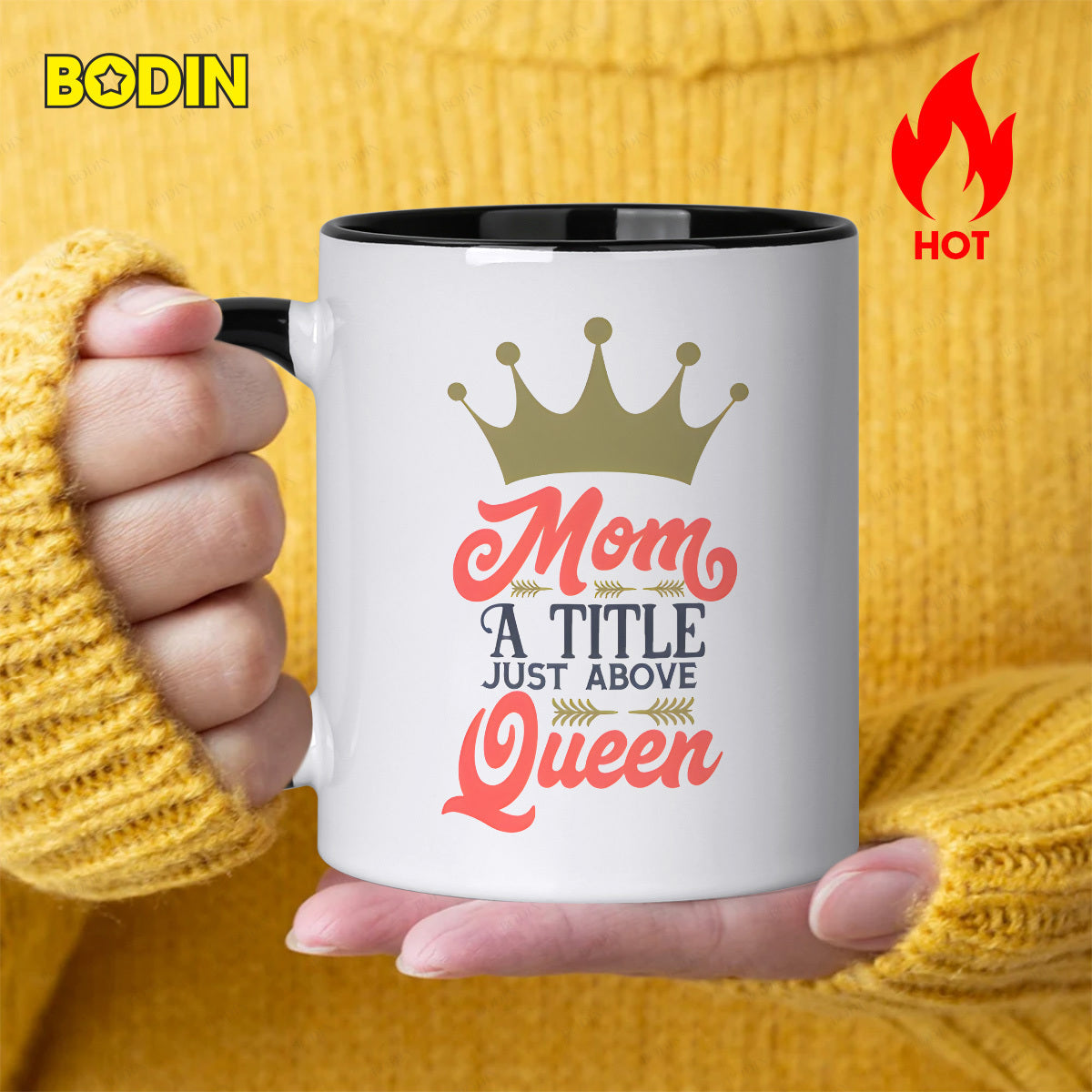 Tailorly Black Accent 11 oz Mug - item picture 1pc mom mug a just above cup dishwasher safe tea cup for ideal gift for birthday christmas party