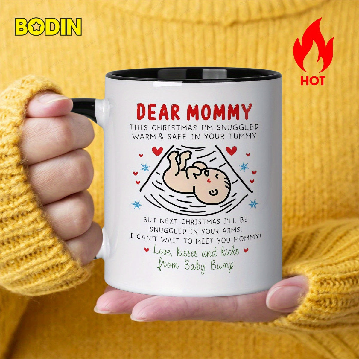 Tailorly Black Accent 11 oz Mug - bump christmas