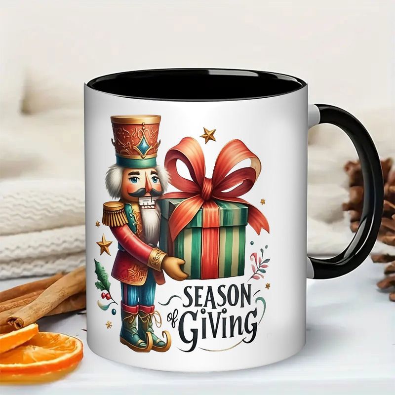Tailorly Black Accent 11 oz Mug - nutcracker season of