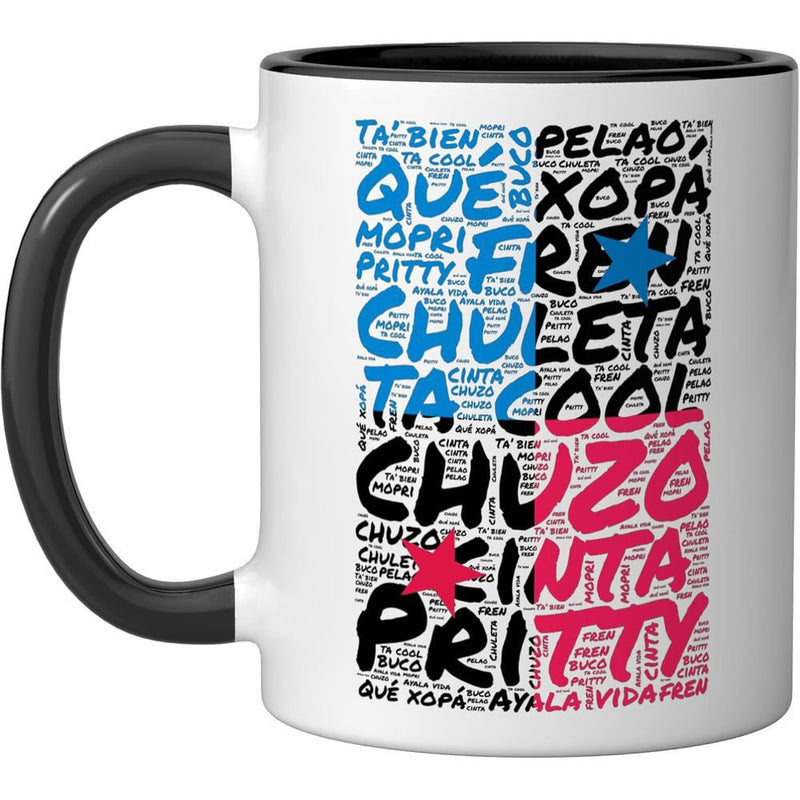 Tailorly Black Accent 11 oz Mug - panamanian slang and of the in black and white