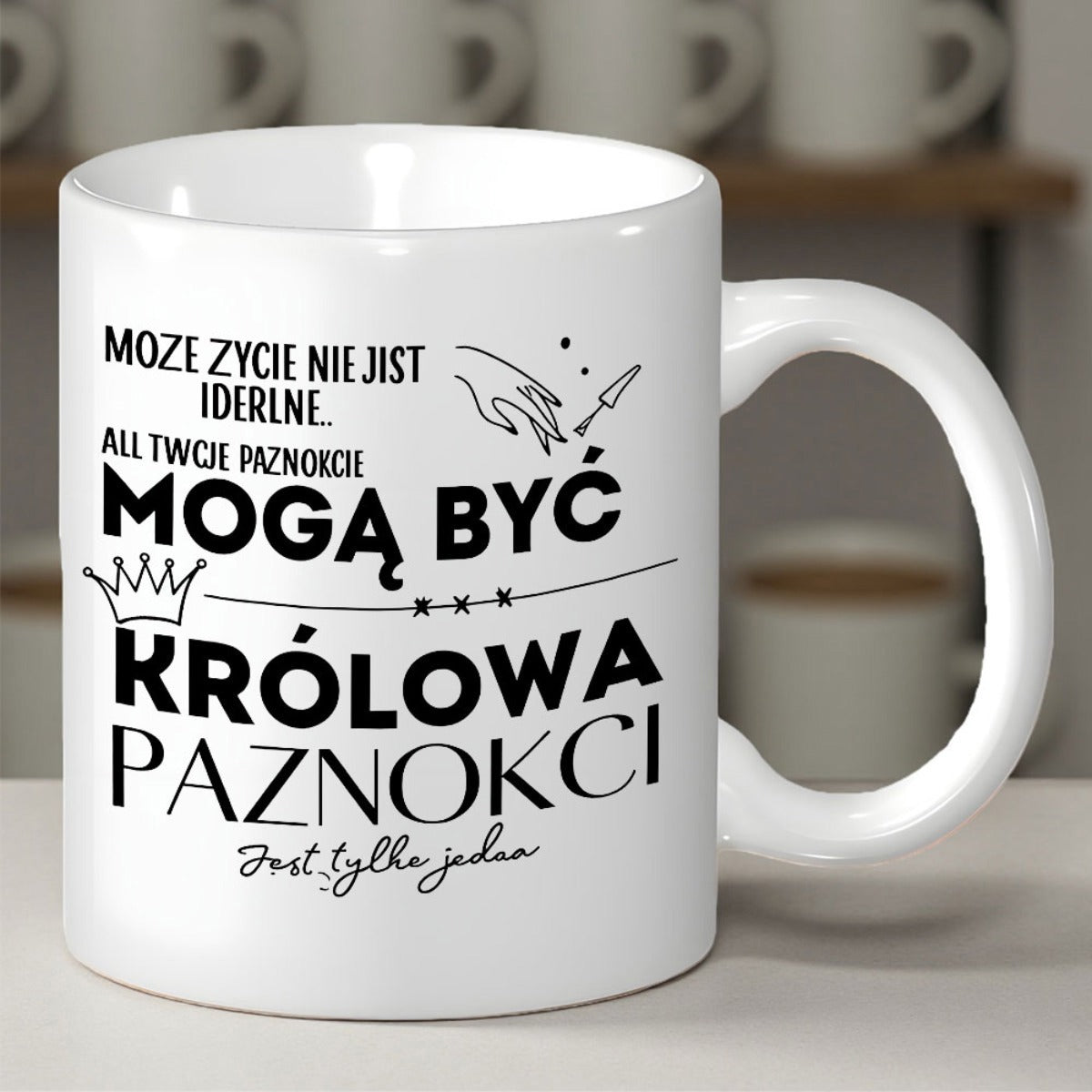 Tailorly White Ceramic 11 oz Mug - Elegant White Ceramic Finish Featuring Minimalist Hand Illustration And Regal Crown Mug