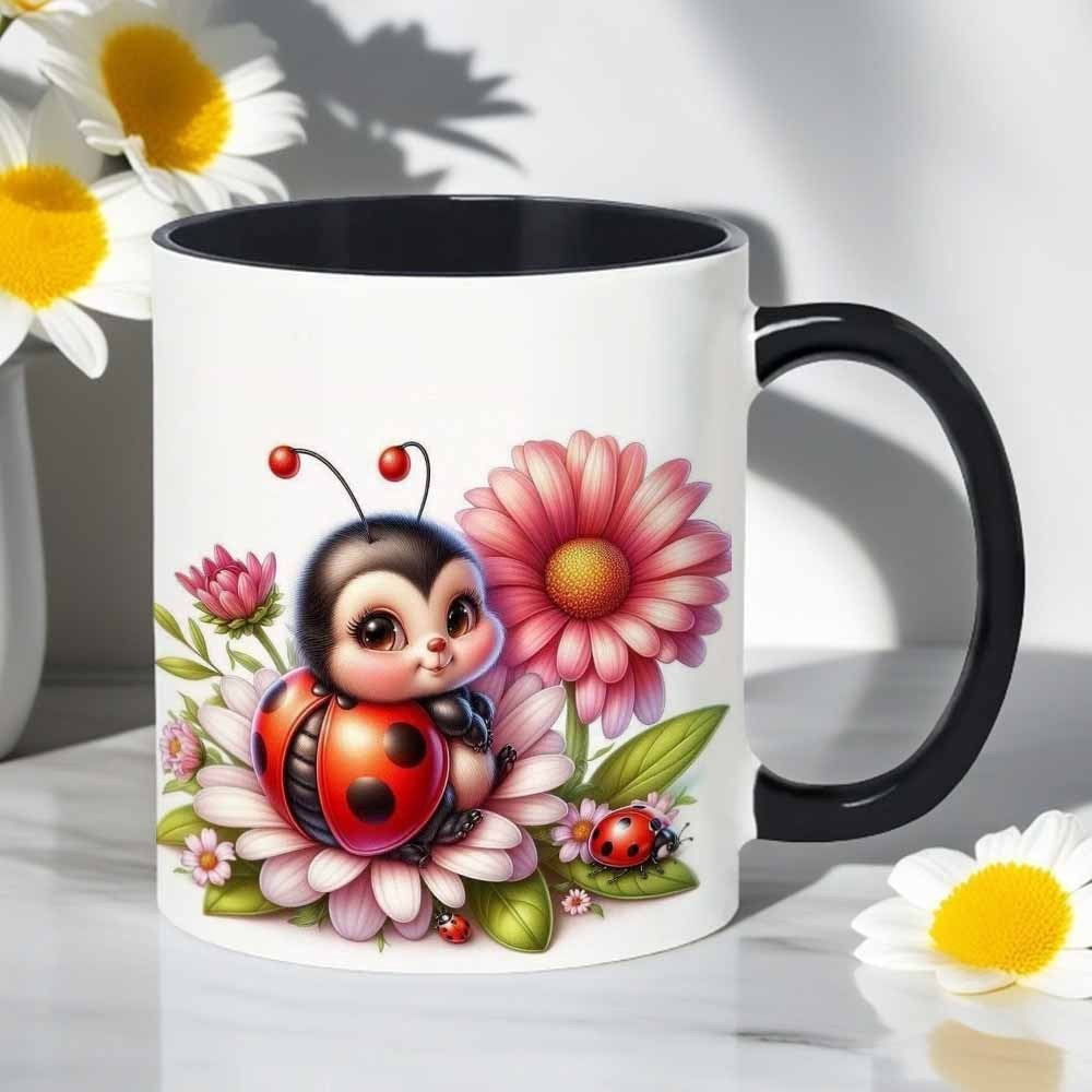 Tailorly Black Accent 11 oz Mug - easter， halloween， thanksgiving， christmas symbols