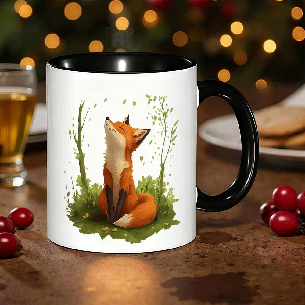 Tailorly Black Accent 11 oz Mug - item picture a single novelty mug featuring design coffee juice or afternoon tea this 11oz 360ml cup for a fun