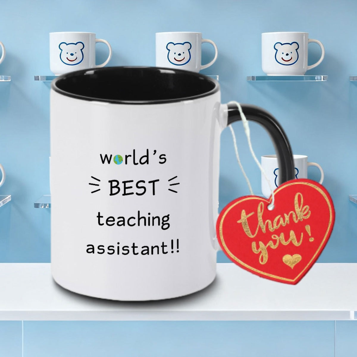 Tailorly Black Accent 11 oz Mug - World s Best Ceramic Mug with Large Logo