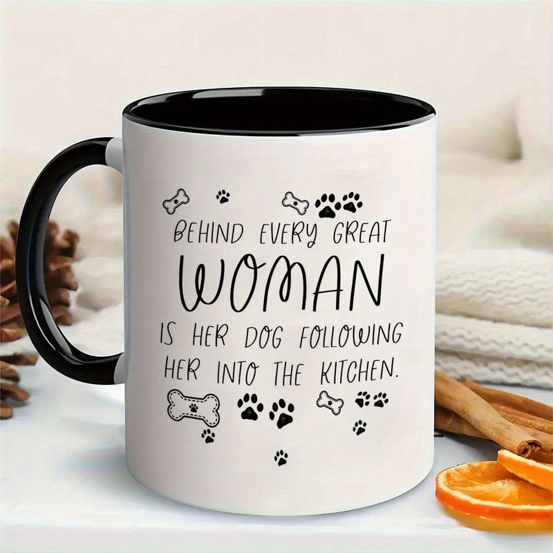 Tailorly Black Accent 11 oz Mug - dog paws