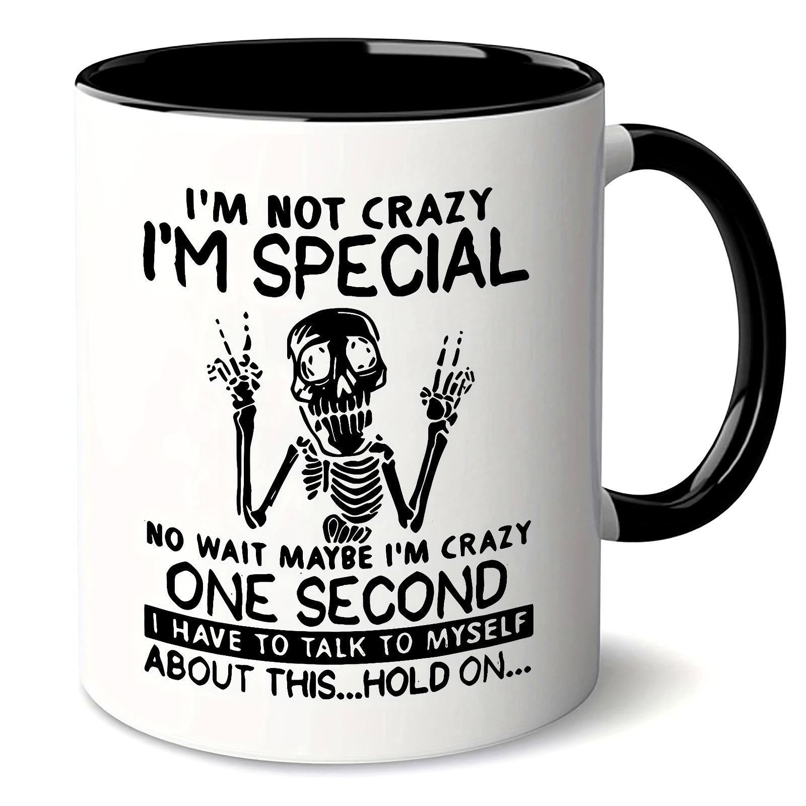Tailorly Black Accent 11 oz Mug - halloween skull