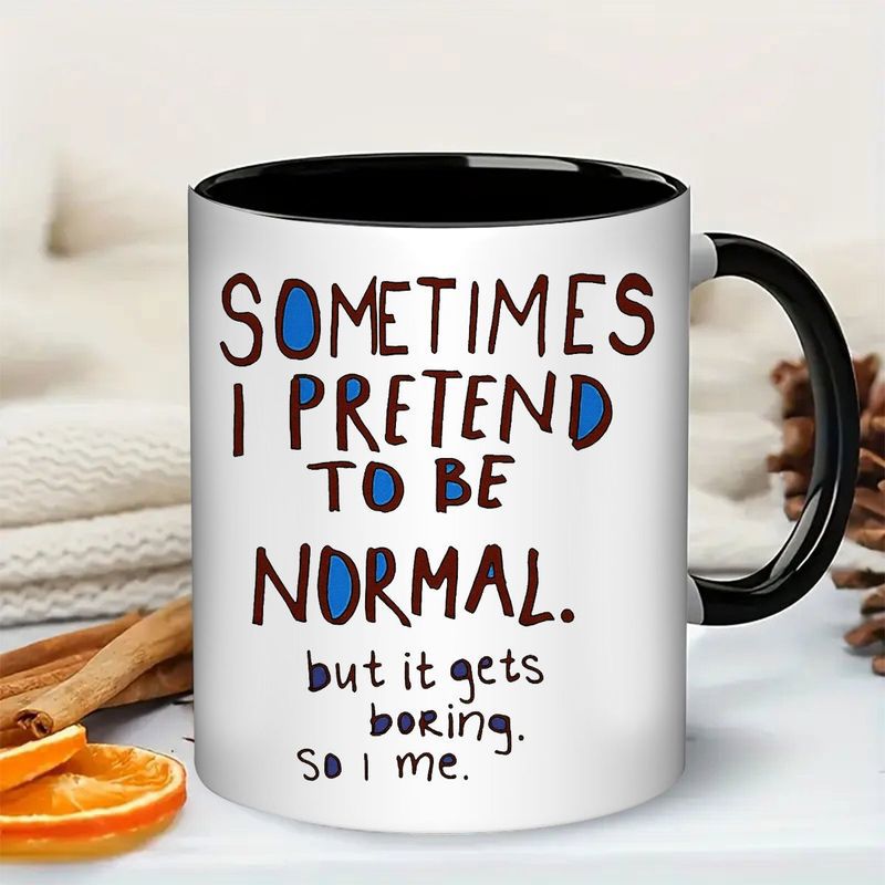 Tailorly Black Accent 11 oz Mug - i pretend to funny text
