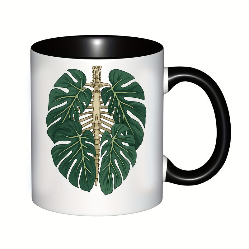 Tailorly Black Accent 11 oz Mug - leaf lung design