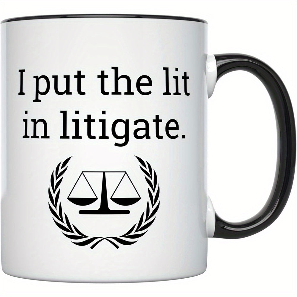 Tailorly Black Accent 11 oz Mug - i put the lit in text