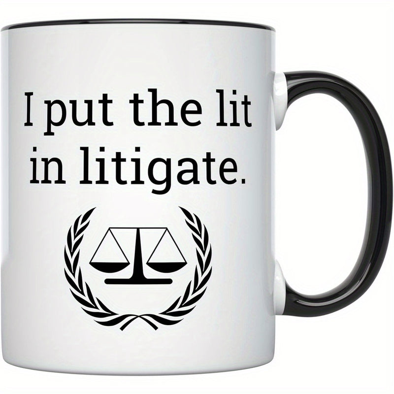 Tailorly Black Accent 11 oz Mug - i put the lit in text