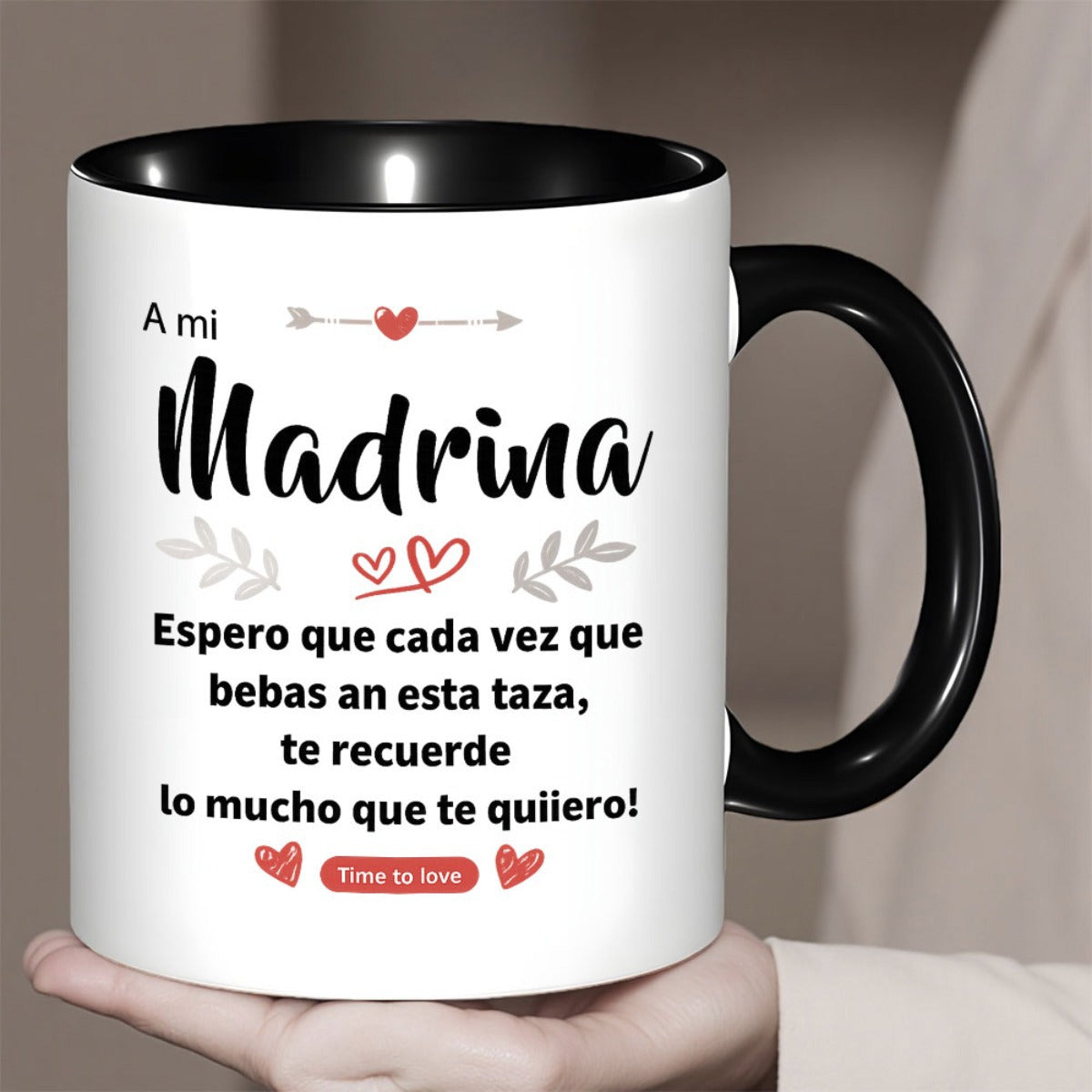 Tailorly Black Accent 11 oz Mug - item picture one ceramic coffee mug 11oz designed for home and relaxation hand wash only unique and sturdy an