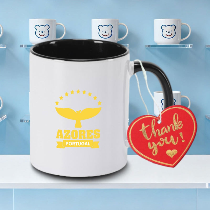 Tailorly Black Accent 11 oz Mug - Island Pride Golden Text Design Print Logo