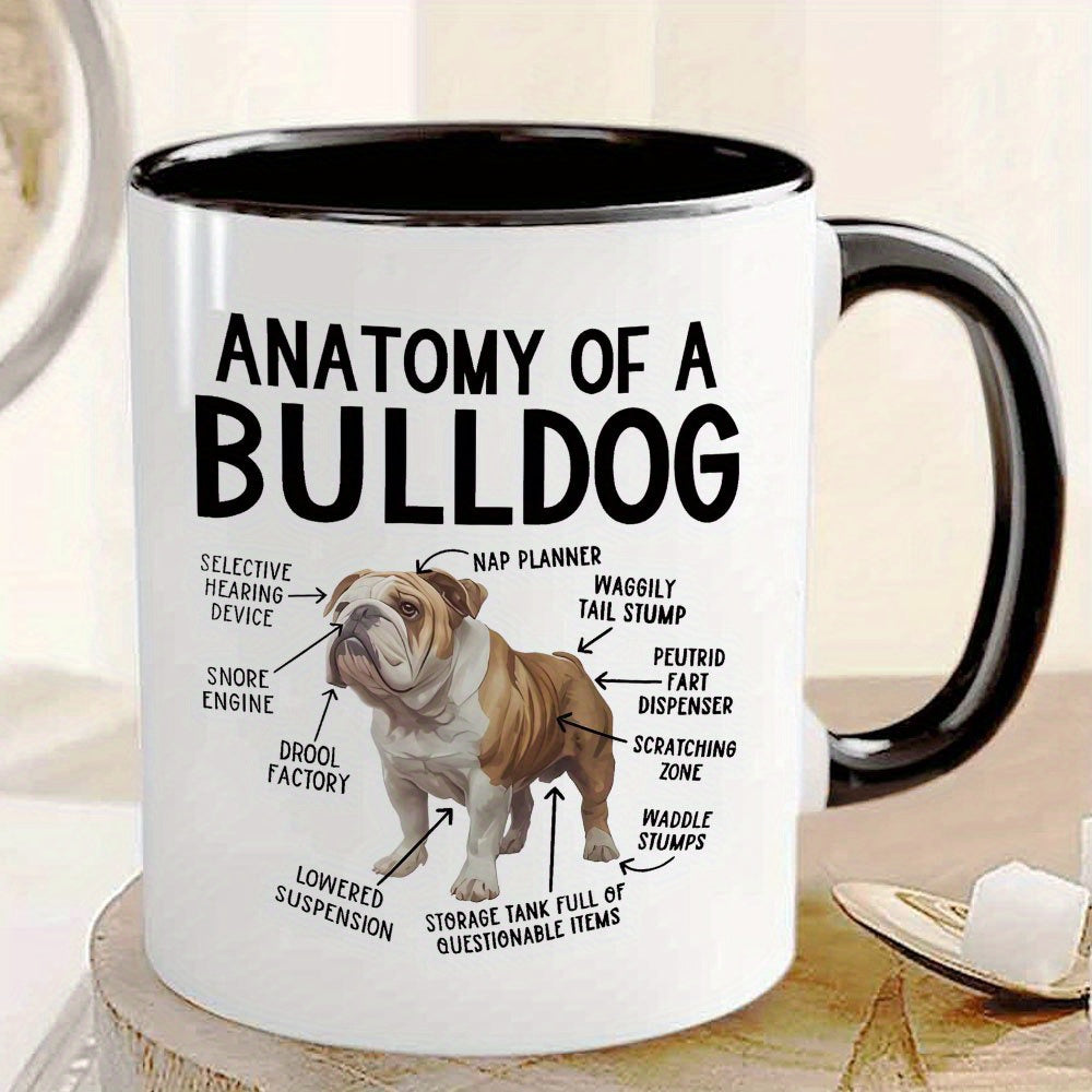 Tailorly Black Accent 11 oz Mug - dog anatomy illustration