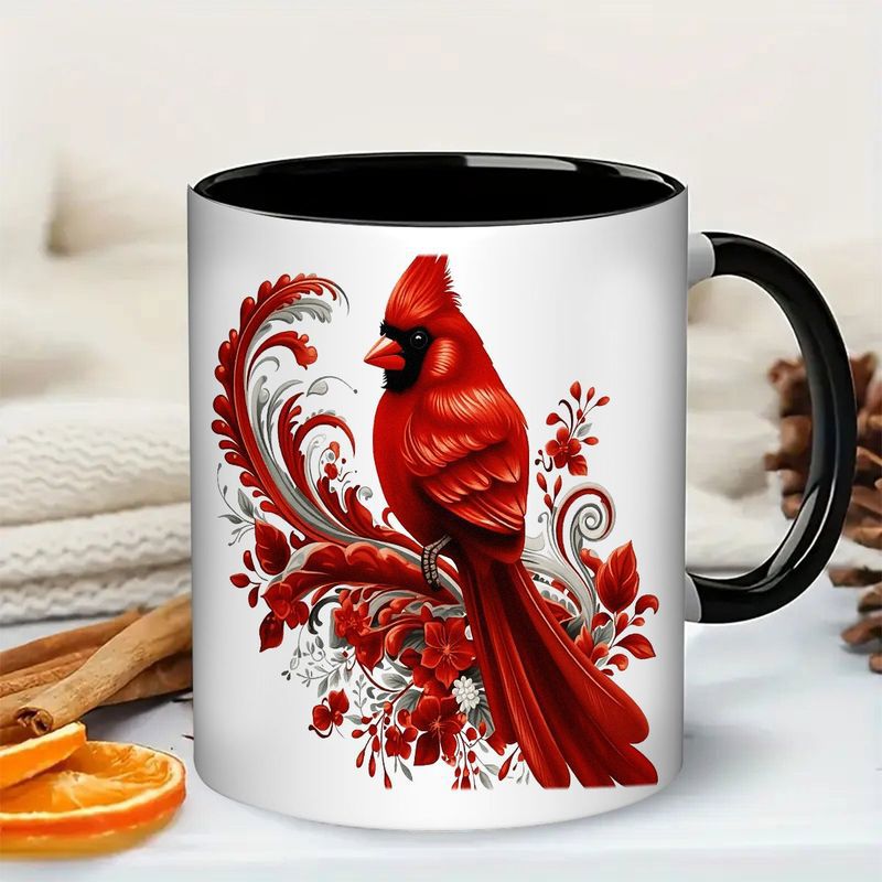 Tailorly Black Accent 11 oz Mug - bird