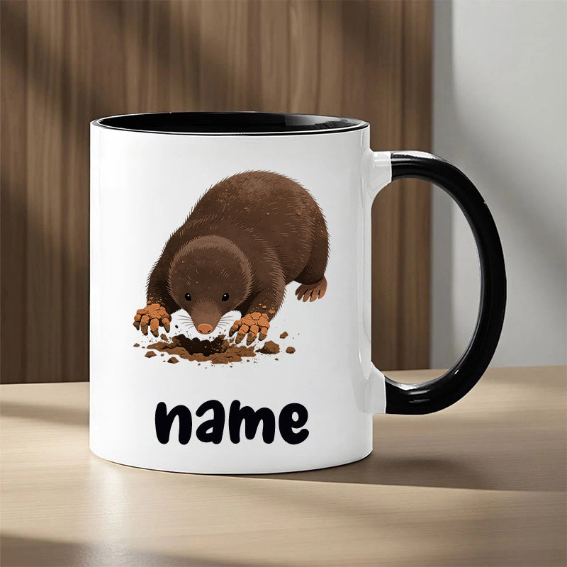 Tailorly Black Accent 11 oz Mug - cute and funny coffee mug design with personalized name text