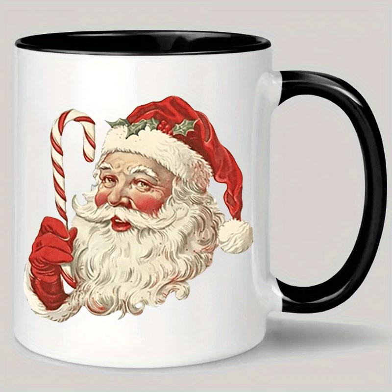 Tailorly Black Accent 11 oz Mug - santa claus candy cane
