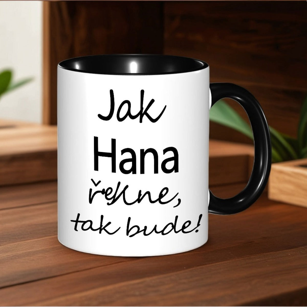 Tailorly Black Accent 11 oz Mug - black polish english text jak czech language gift