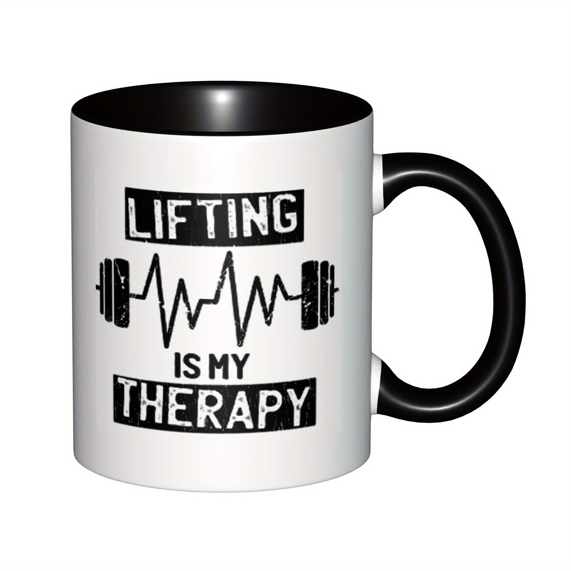 Tailorly Black Accent 11 oz Mug - 11oz weightlifting is funny text