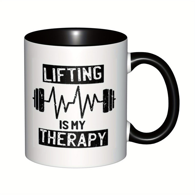 Tailorly Black Accent 11 oz Mug - 11oz weightlifting is funny text