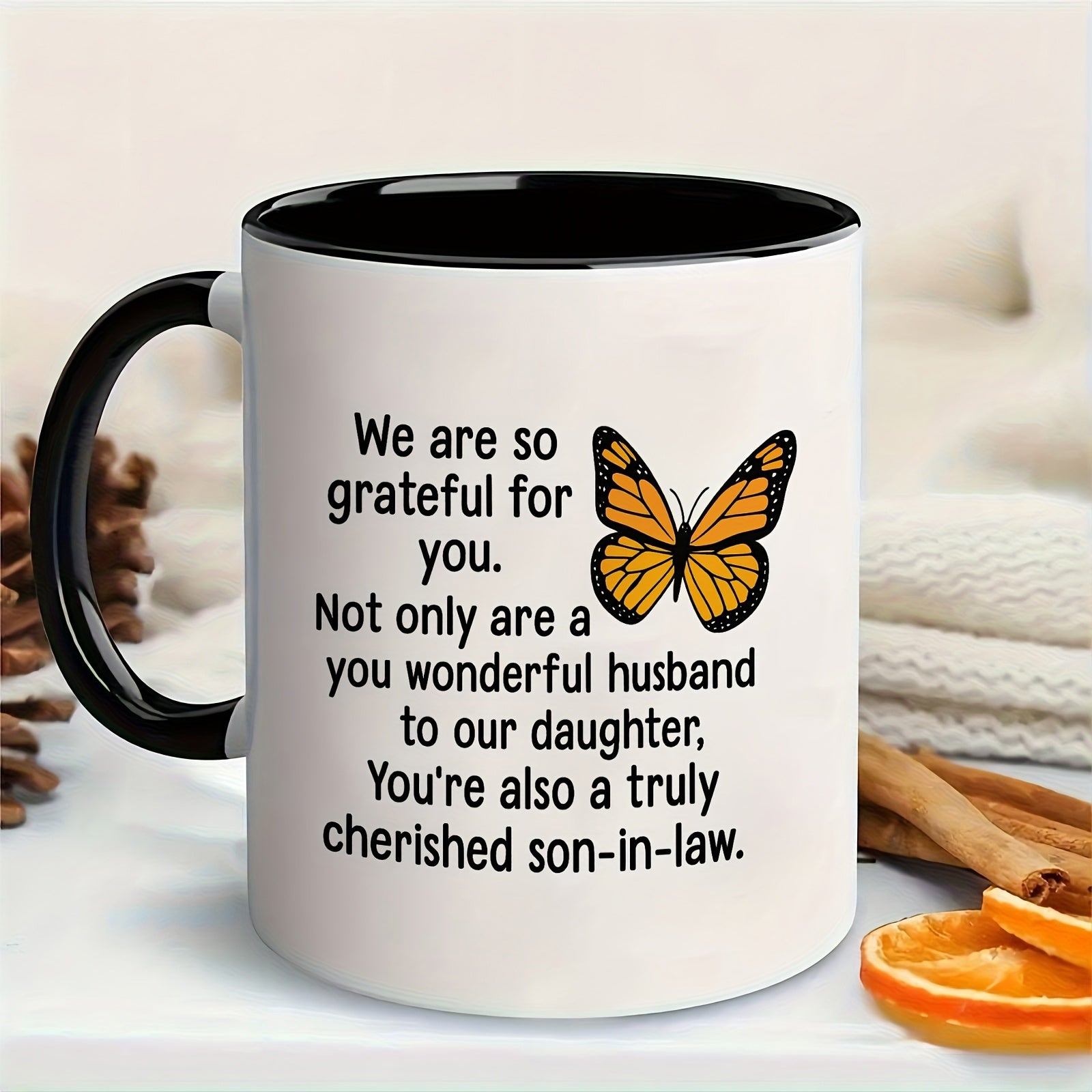 Tailorly Black Accent 11 oz Mug - grateful and patterns