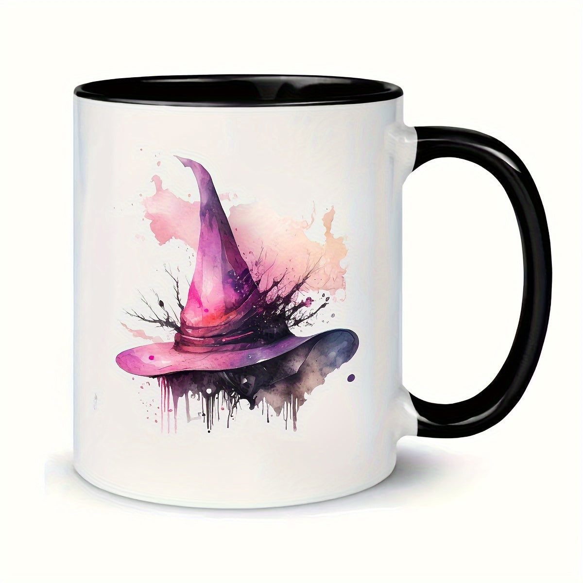 Tailorly Black Accent 11 oz Mug - item picture 11oz 330ml insulated ceramic coffee cup safe for microwave and dishwasher double sided design featuring a