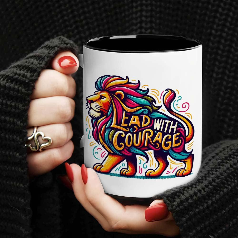 Tailorly Black Accent 11 oz Mug - vibrant colorful motivational artwork