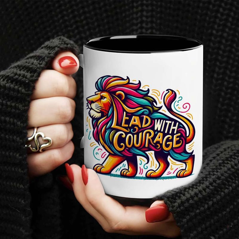 Tailorly Black Accent 11 oz Mug - vibrant colorful motivational artwork
