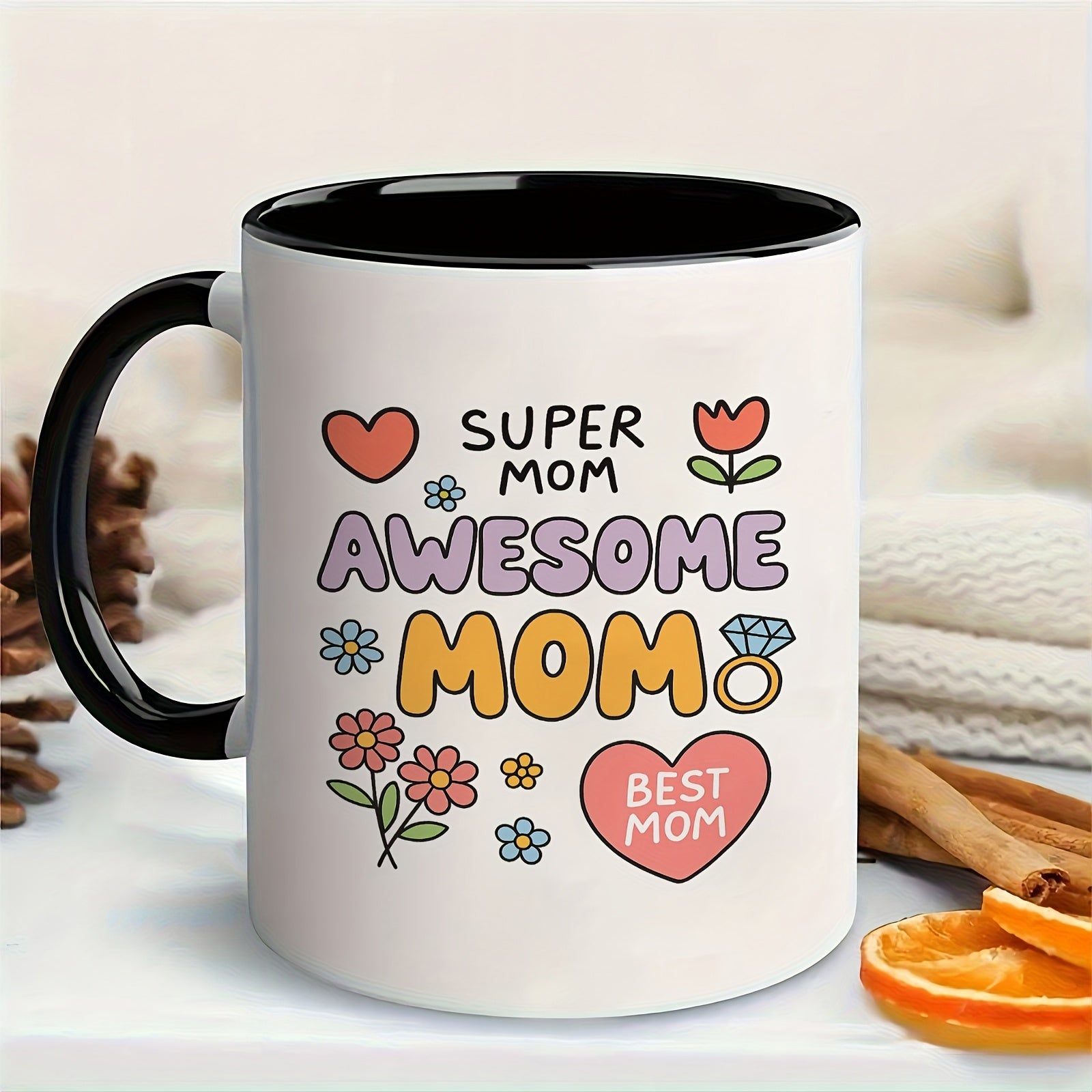 Tailorly Black Accent 11 oz Mug - awesome ever print colorful heart