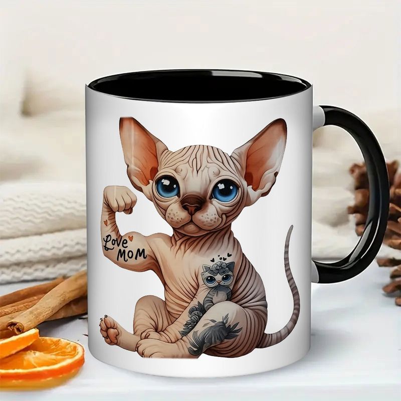 Tailorly Black Accent 11 oz Mug - mom tattoo love mom tattoo art