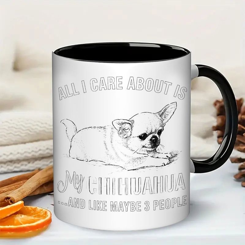 Tailorly Black Accent 11 oz Mug - funny chihuahua dog lover