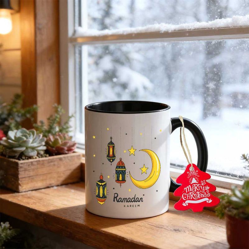 Tailorly Black Accent 11 oz Mug - item picture ceramic mug with a capacity of 11oz 350ml suitable for coffee tea milk water or beer ramadan