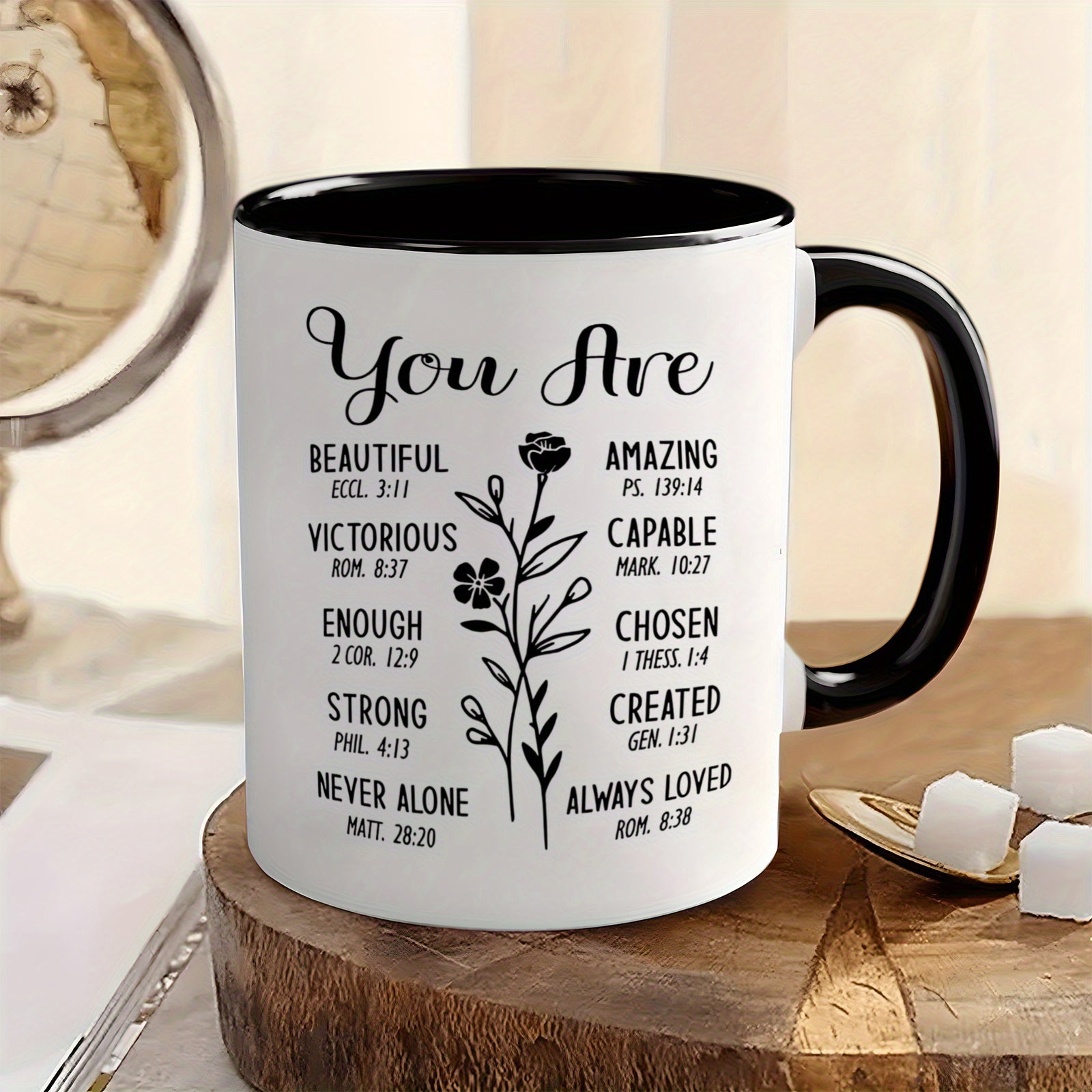 Tailorly Black Accent 11 oz Mug - inspirational quotes motivational phrases with uplifting messages